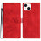 For iPhone 13 mini 5.4 inch Leather Wallet Phone Cover Flower Imprinted Stand Mobile Case - Red - 1