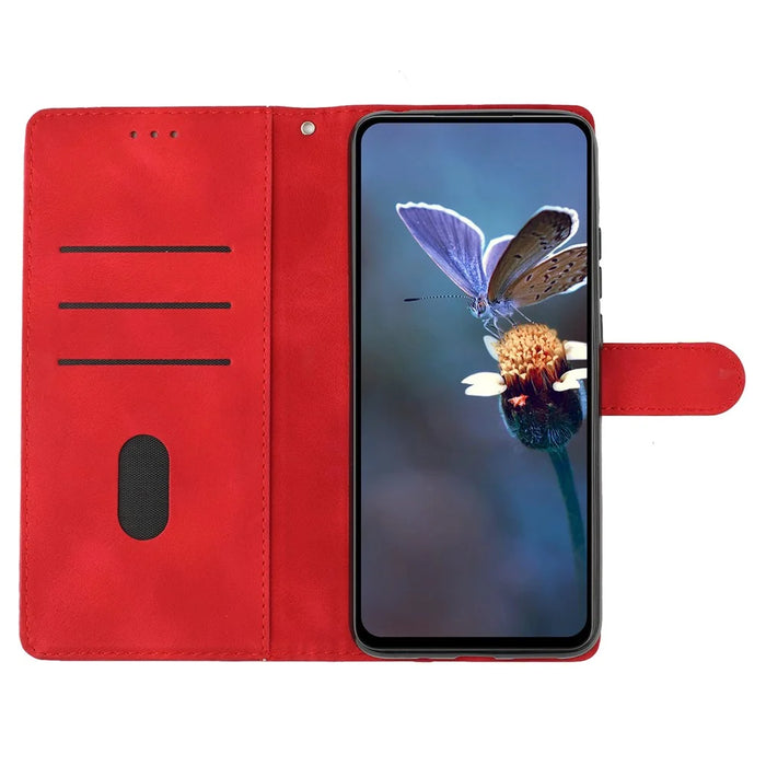 For iPhone 13 mini 5.4 inch Leather Wallet Phone Cover Flower Imprinted Stand Mobile Case - Red - 2