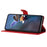 For iPhone 13 mini 5.4 inch Leather Wallet Phone Cover Flower Imprinted Stand Mobile Case - Red - 4