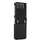 Leather Phone Case for Samsung Galaxy Z Flip4 5G , Rhombus Imprint Cover with Hand Strap and Shoulder Strap - Black - 7