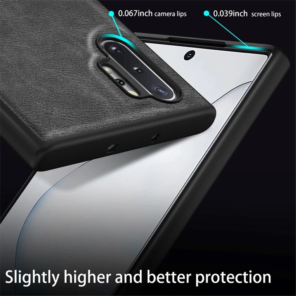 For Samsung Galaxy Note 10 Plus 5G Retro Mobile Phone Case Leather Coated TPU+PC Cover - Brown - 4