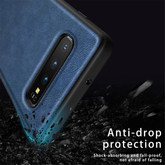 Phone Case for Samsung Galaxy S10 Plus , PU Leather Coated TPU+PC Retro Back Cover - Brown - 5