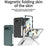For Google Pixel Fold Magnetic Hinge Protection Phone Case PU Leather+PC Cover with Tempered Glass Film - Leather Texture / Silver - 6
