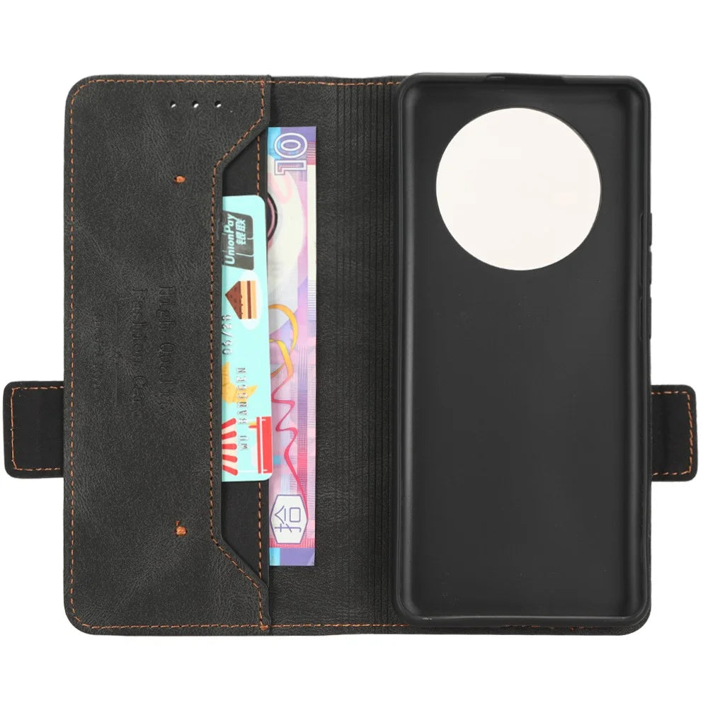 For Realme 11 Pro 5G / 11 Pro+ 5G PU Leather Phone Case Anti-Scratch Hardware Decor Stand Cover Wallet - Black - 7