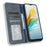 For ZTE Blade A53 / A53+ Retro Stand Wallet Phone Cover Scratch Resistant PU Leather Case - Blue - 2