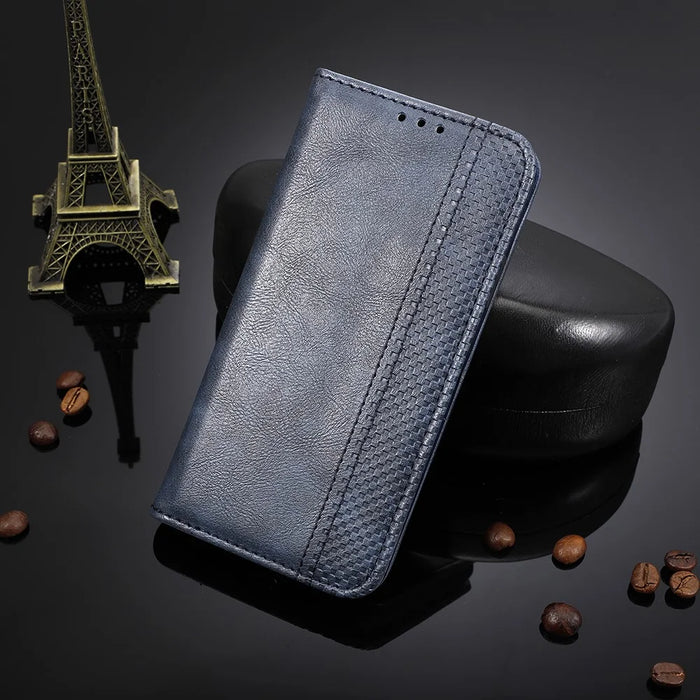 For ZTE Blade A53 / A53+ Retro Stand Wallet Phone Cover Scratch Resistant PU Leather Case - Blue - 5