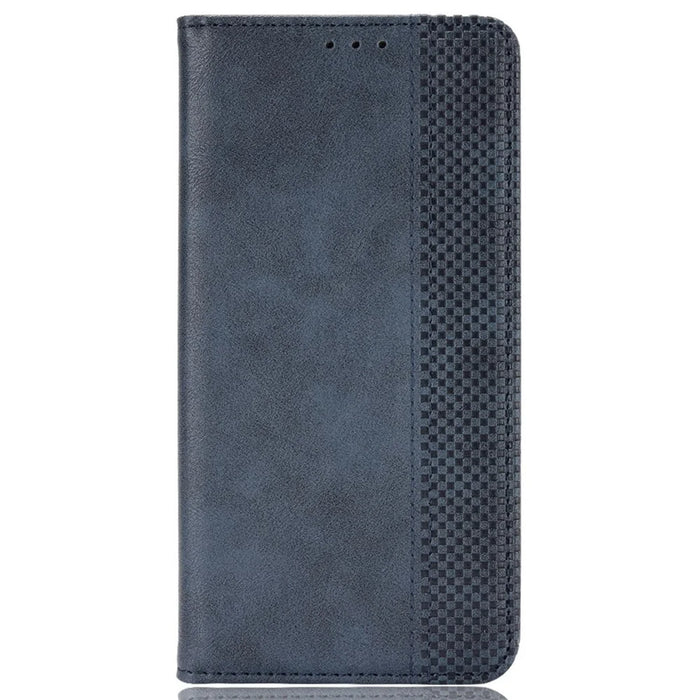 For ZTE Blade A53 / A53+ Retro Stand Wallet Phone Cover Scratch Resistant PU Leather Case - Blue - 7