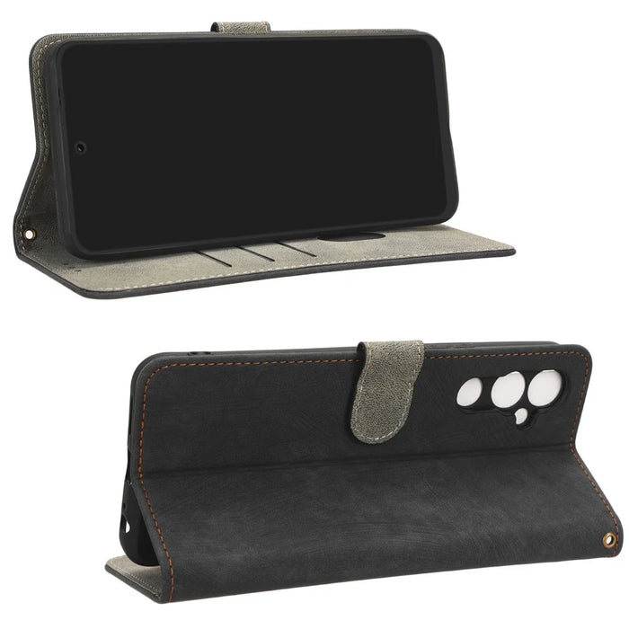Phone Wallet Cover for TECNO Pova Neo 2 4G LG6n RFID Blocking PU Leather Stand Case with Strap - Black - 3