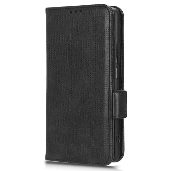 For ZTE Blade V41 Smart Wallet Cell Phone Case PU Leather Imprinted Triangle Stand Cover - Black - 5