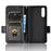 For Sony Xperia 10 V PU Leather Wallet Case Imprinted Triangle Phone Cover with Stand - Black - 4