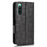 For Sony Xperia 10 V PU Leather Wallet Case Imprinted Triangle Phone Cover with Stand - Black - 5