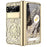 Folding PC Phone Case for Google Pixel Fold , Mechanical Legend Series Electroplating Cover with Tempered Glass Film - Gold - 1