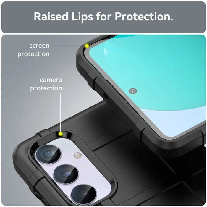 For Samsung Galaxy M54 5G / F54 5G Soft TPU Phone Case Square Grid Texture Phone Cover - Black - 6