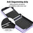 ZD 011 Card Bag Phone Case for Samsung Galaxy Z Flip3 5G, Ring Kickstand RFID Blocking Leather+PC Cover - Purple - 2