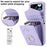 ZD 011 Card Bag Phone Case for Samsung Galaxy Z Flip3 5G, Ring Kickstand RFID Blocking Leather+PC Cover - Purple - 5