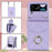 ZD 011 Card Bag Phone Case for Samsung Galaxy Z Flip3 5G, Ring Kickstand RFID Blocking Leather+PC Cover - Purple - 7