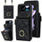 RFID Blocking Phone Case for Samsung Galaxy Z Flip4 5G, Card Holder Leather+PC Cover - Black - 1
