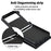 RFID Blocking Phone Case for Samsung Galaxy Z Flip4 5G, Card Holder Leather+PC Cover - Black - 2