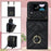 RFID Blocking Phone Case for Samsung Galaxy Z Flip4 5G, Card Holder Leather+PC Cover - Black - 7