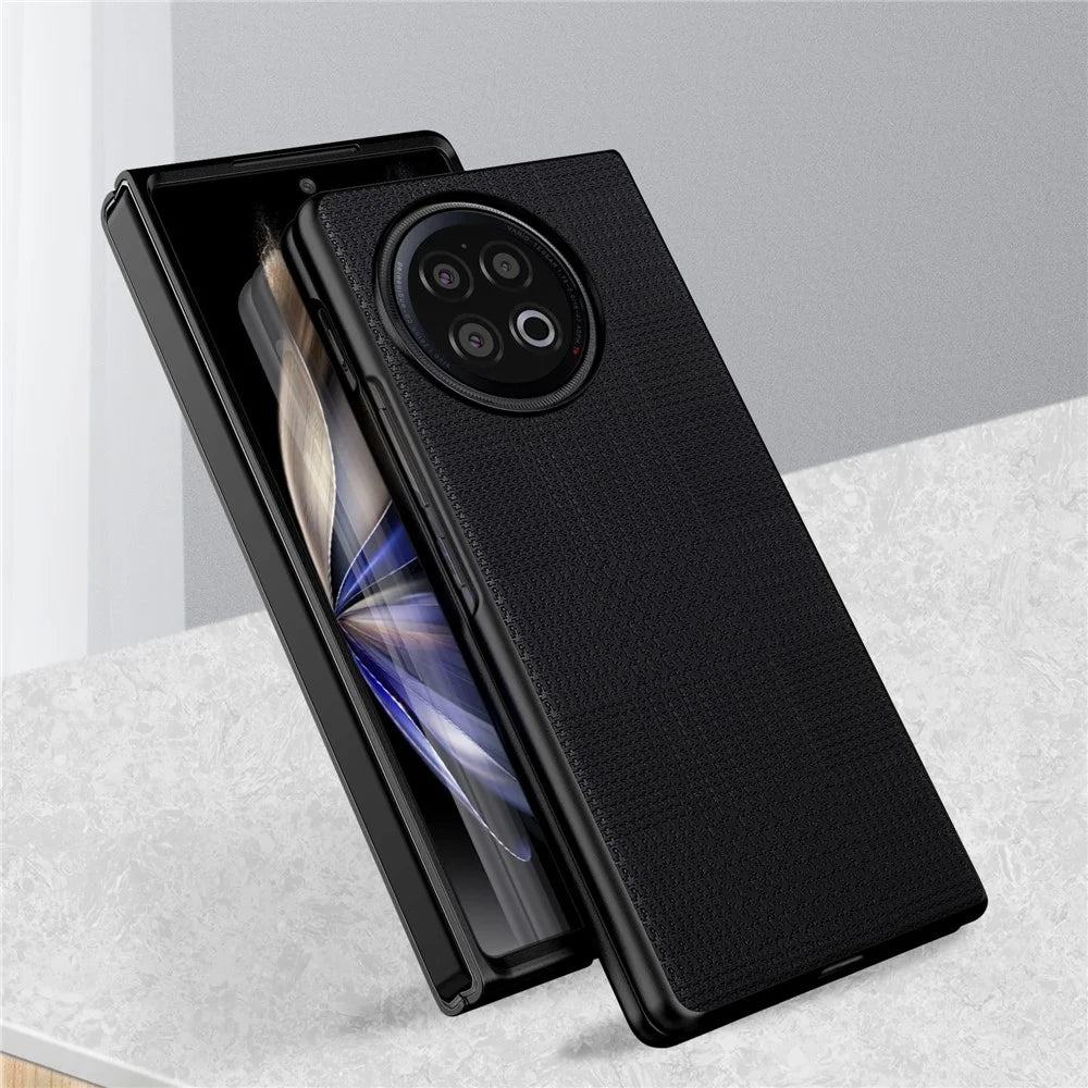 VILI TH Series For vivo X Fold2 Shockproof Case PU Leather Coated PC+TPU Protective Cellphone Cover - Black - 2