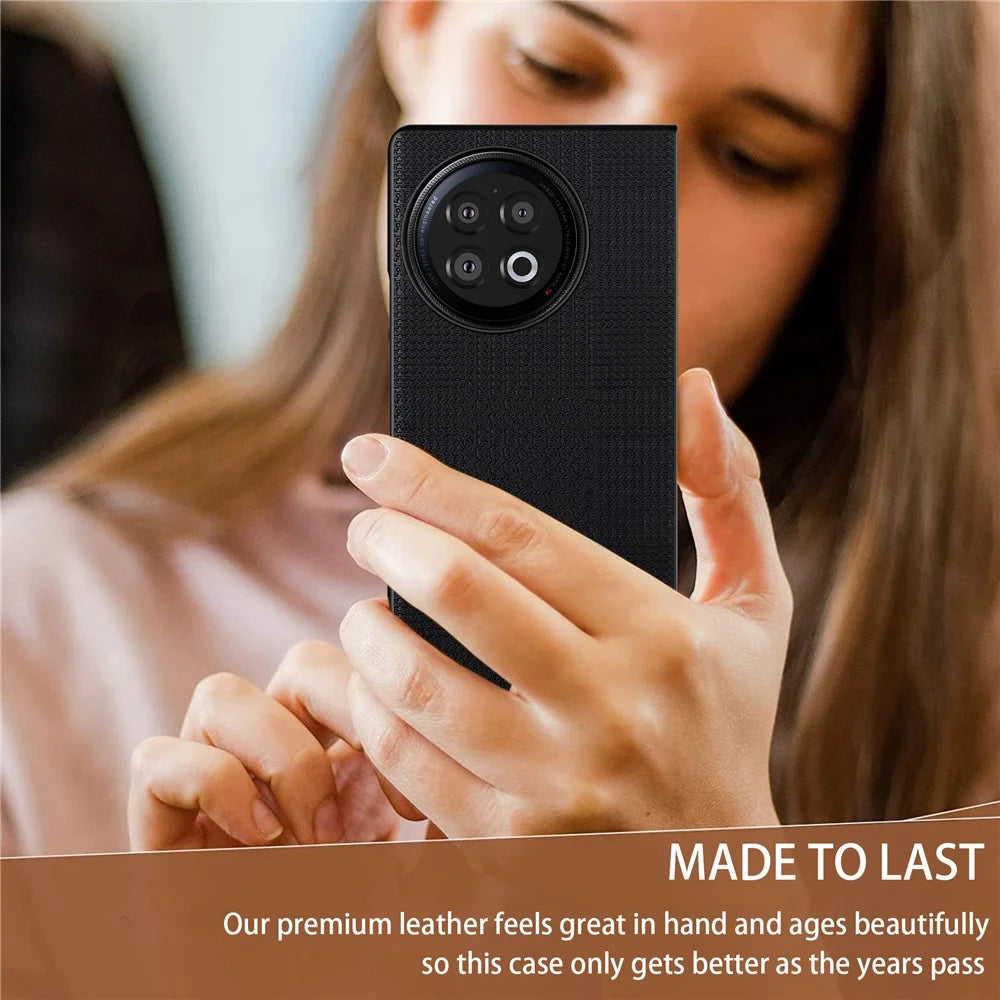 VILI TH Series For vivo X Fold2 Shockproof Case PU Leather Coated PC+TPU Protective Cellphone Cover - Black - 4