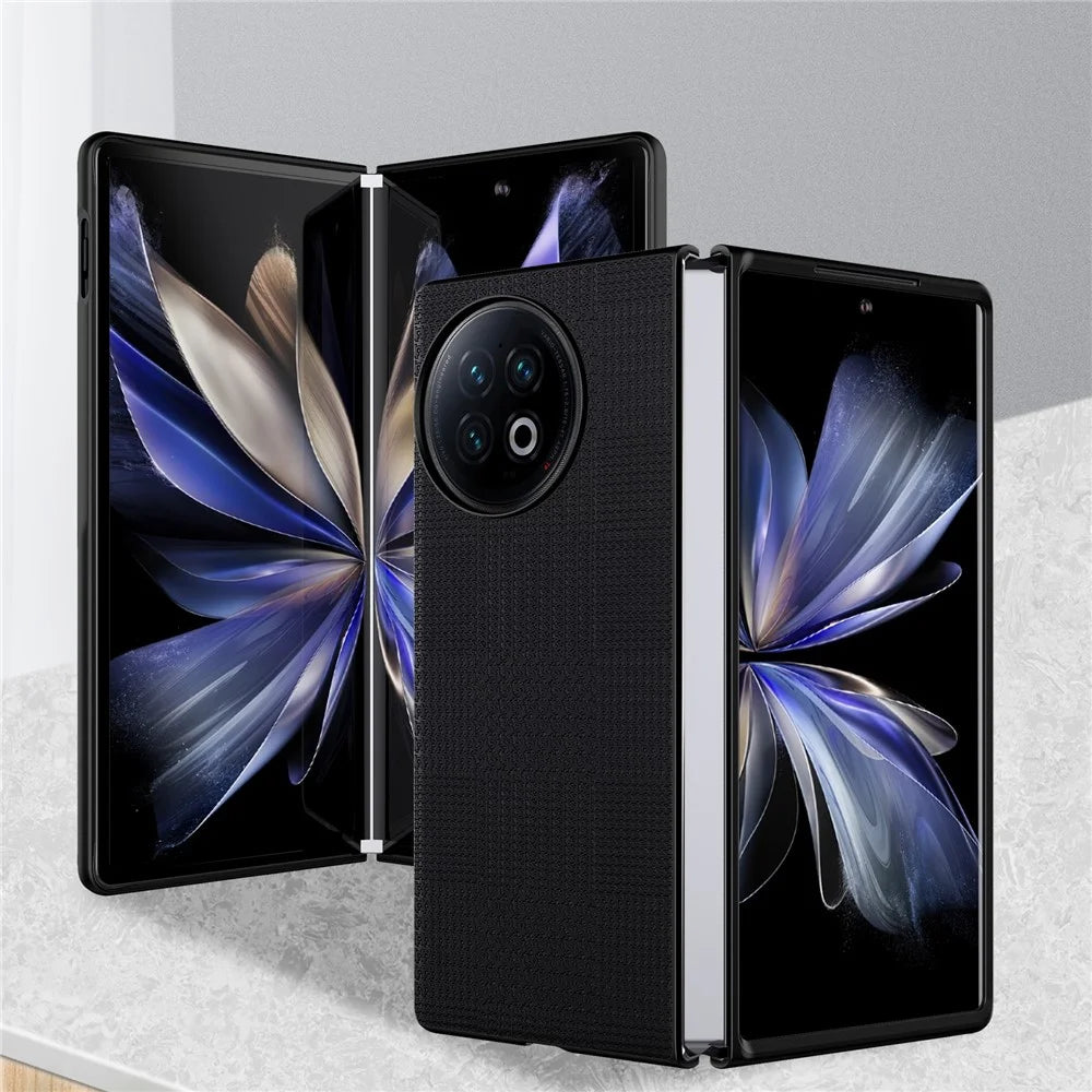 VILI TH Series For vivo X Fold2 Shockproof Case PU Leather Coated PC+TPU Protective Cellphone Cover - Black - 5
