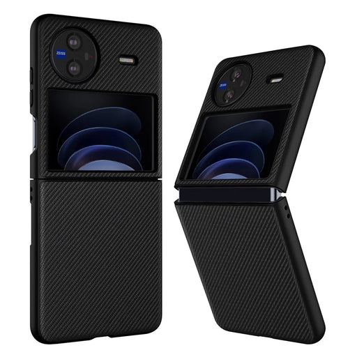 VILI TC Series Scratch Proof Shell for vivo X Flip Textured Phone Case PU Leather Coated PC+TPU Cover - 1