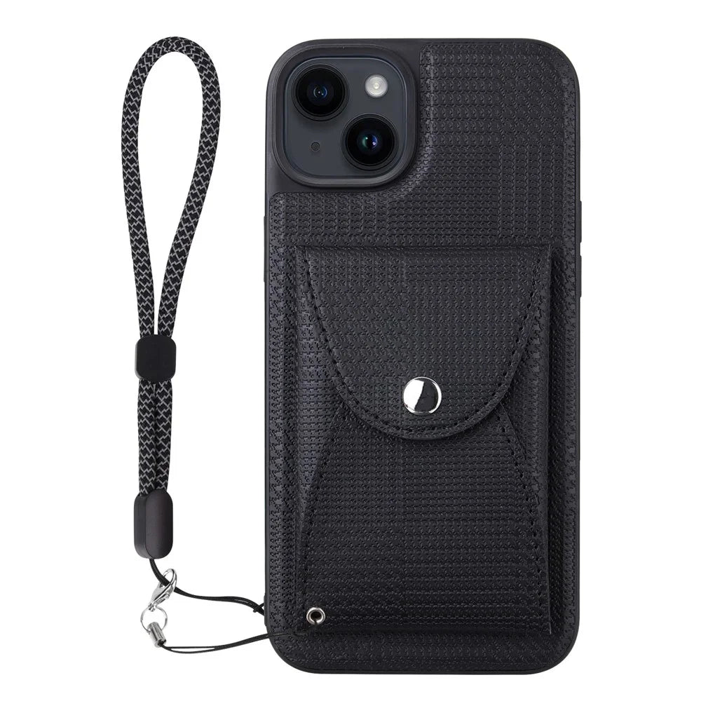 VILI TH Pouch Series For iPhone 14 Plus PC+TPU+PU Leather Phone Cover Detachable Magnetic Wallet Case - Black - 1