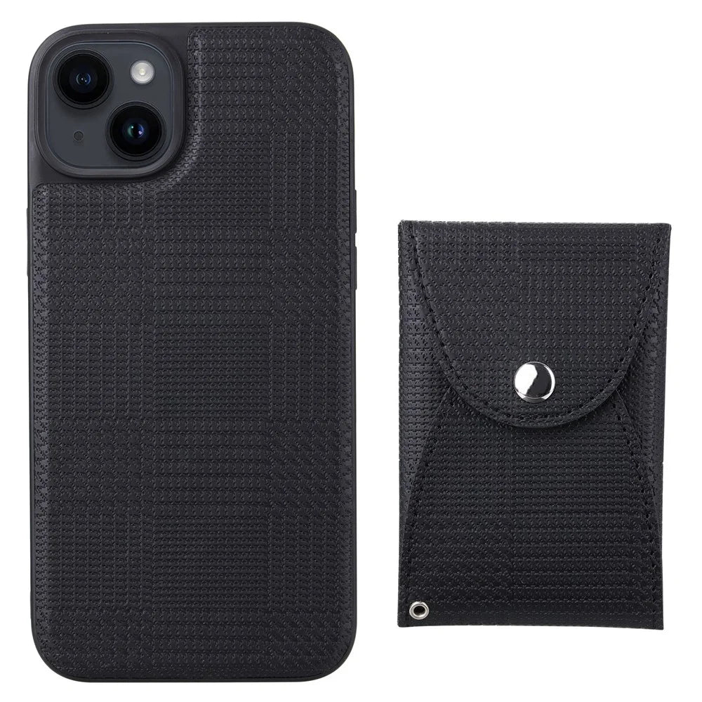 VILI TH Pouch Series For iPhone 14 Plus PC+TPU+PU Leather Phone Cover Detachable Magnetic Wallet Case - Black - 2