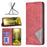 For Google Pixel 8 Pro Imprinted Line Phone Case Stand Leather Card Holder Phone Cover - Red - 5