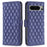 BINFEN COLOR BF Style-14 for Google Pixel 8 Pro Imprinted PU Leather Anti-drop Phone Case Wallet Stand Cover - Blue - 1