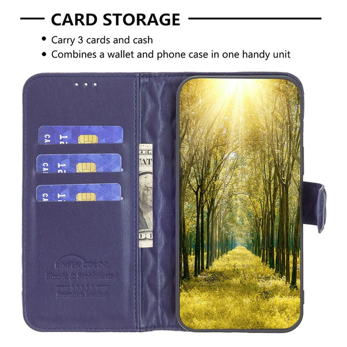 BINFEN COLOR BF Style-14 for Google Pixel 8 Pro Imprinted PU Leather Anti-drop Phone Case Wallet Stand Cover - Blue - 2