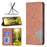For Google Pixel 8 Stand Card Holder Imprinted Line Phone Case Drop Protection Leather Phone Cover - Brown - 5