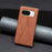 For Google Pixel 8 Stand Card Holder Imprinted Line Phone Case Drop Protection Leather Phone Cover - Brown - 7