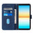 For Sony Xperia 10 V Leather Case with Shoulder Strap Wallet Stand Phone Cover - Sapphire - 2