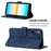 For Sony Xperia 10 V Leather Case with Shoulder Strap Wallet Stand Phone Cover - Sapphire - 3