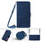 For Sony Xperia 10 V Leather Case with Shoulder Strap Wallet Stand Phone Cover - Sapphire - 4