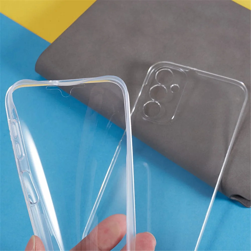 For Samsung Galaxy A24 4G (162.1 x 77.6 x 8.3mm) Shockproof Phone Case TPU Frame + Acrylic Back + PET Screen Protector Clear Cover - 7