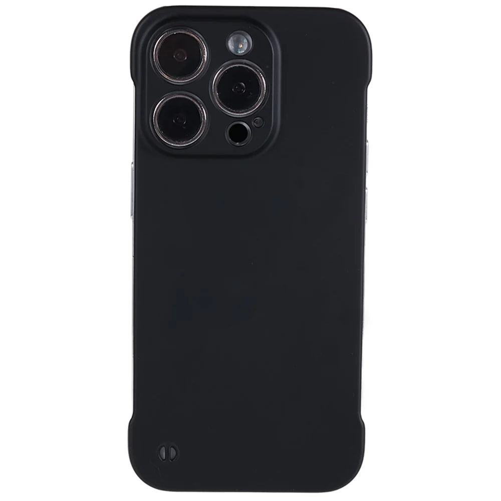 For iPhone 14 Pro Frameless Hard PC Cover Skin-Touch Rubberized Phone Case - Black - 1