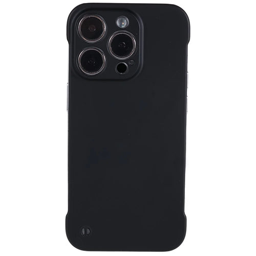 For iPhone 14 Pro Frameless Hard PC Cover Skin-Touch Rubberized Phone Case - Black - 1