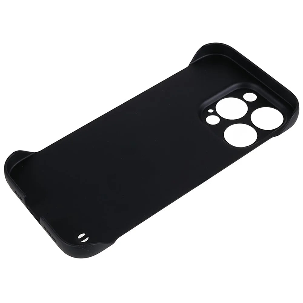 For iPhone 14 Pro Frameless Hard PC Cover Skin-Touch Rubberized Phone Case - Black - 5