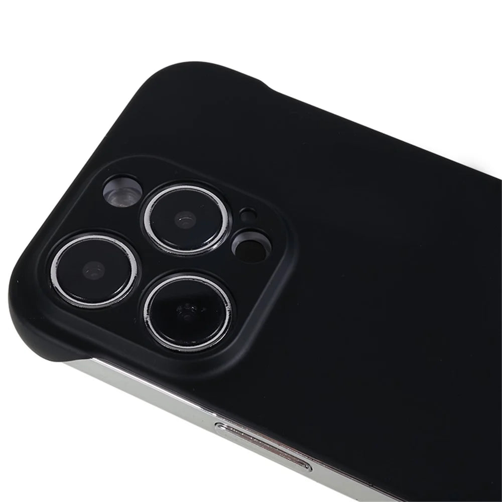 For iPhone 14 Pro Frameless Hard PC Cover Skin-Touch Rubberized Phone Case - Black - 6