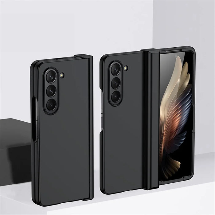For Samsung Galaxy Z Fold5 5G Hinde Protection PC Phone Case Skin-touch Shockproof Cover - Black - 2