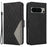 For Google Pixel 8 Pro Rhombus Imprinted Phone Case Stand Wallet Leather Phone Cover - Black - 1