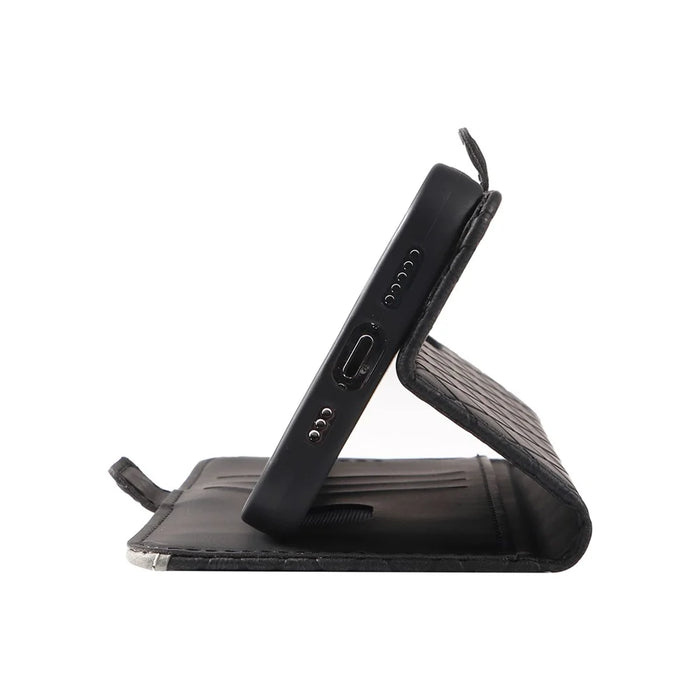 For Google Pixel 8 Pro Rhombus Imprinted Phone Case Stand Wallet Leather Phone Cover - Black - 6