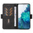 For Samsung Galaxy S20 FE / S20 FE 5G / S20 FE 2022 / S20 Lite Color Splicing Leather Case Rhombus Imprinted Wallet Stand Phone Cover - Black - 2