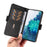 For Samsung Galaxy S20 FE / S20 FE 5G / S20 FE 2022 / S20 Lite Color Splicing Leather Case Rhombus Imprinted Wallet Stand Phone Cover - Black - 5