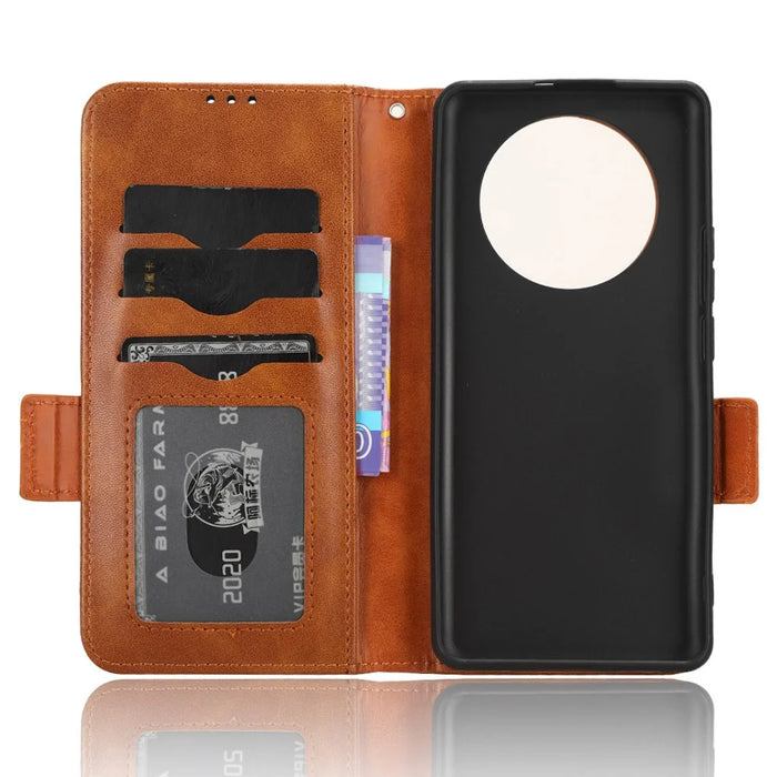 For Realme 11 Pro 5G / 11 Pro+ 5G Imprinted Triangle Phone Cover Stand Shell Dustproof PU Leather Wallet Case - Brown - 4