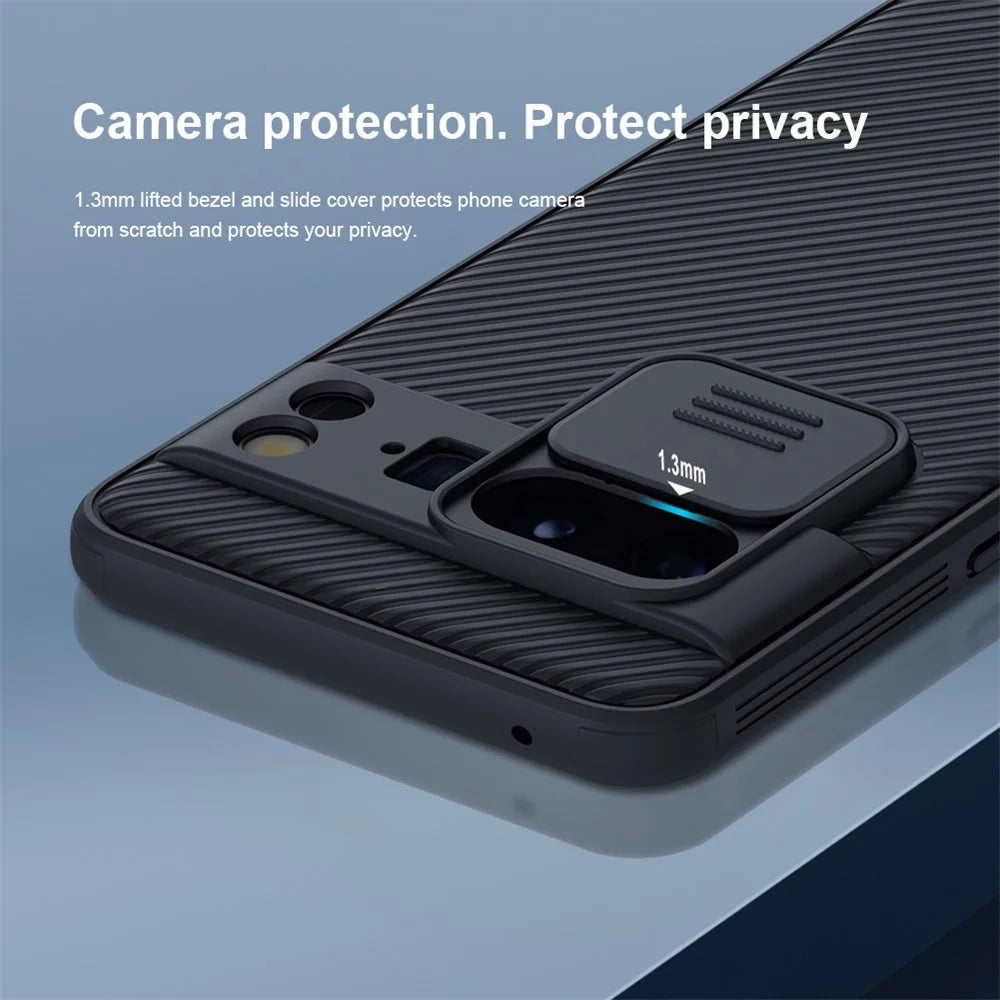 NILLKIN CamShield Pro Series for Google Pixel 8 Pro PC+TPU Phone Case with Slide Camera Cover - Blue - 6