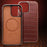 QIALINO Shockproof Phone Case for iPhone 14 Pro Max Anti-Drop Genuine Cow Leather TPU Cover Compatible with MagSafe Charger - Brown - 4